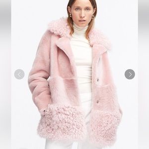 Bout hammour pink shearling coat size 36